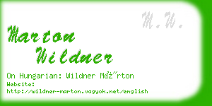 marton wildner business card